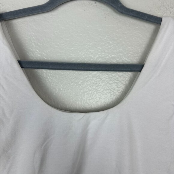 Re Ona White Signature Tank Crop L Stretchy Minimalist Contemporary Summer - Picture 4 of 11
